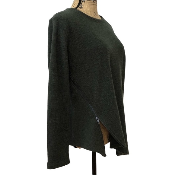 RACHAEL Rachel Roy Asymmetrical Hem Sweater Comfy Size Small Green - Picture 3 of 10
